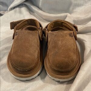 UGG Kids Tan Suede Slippers